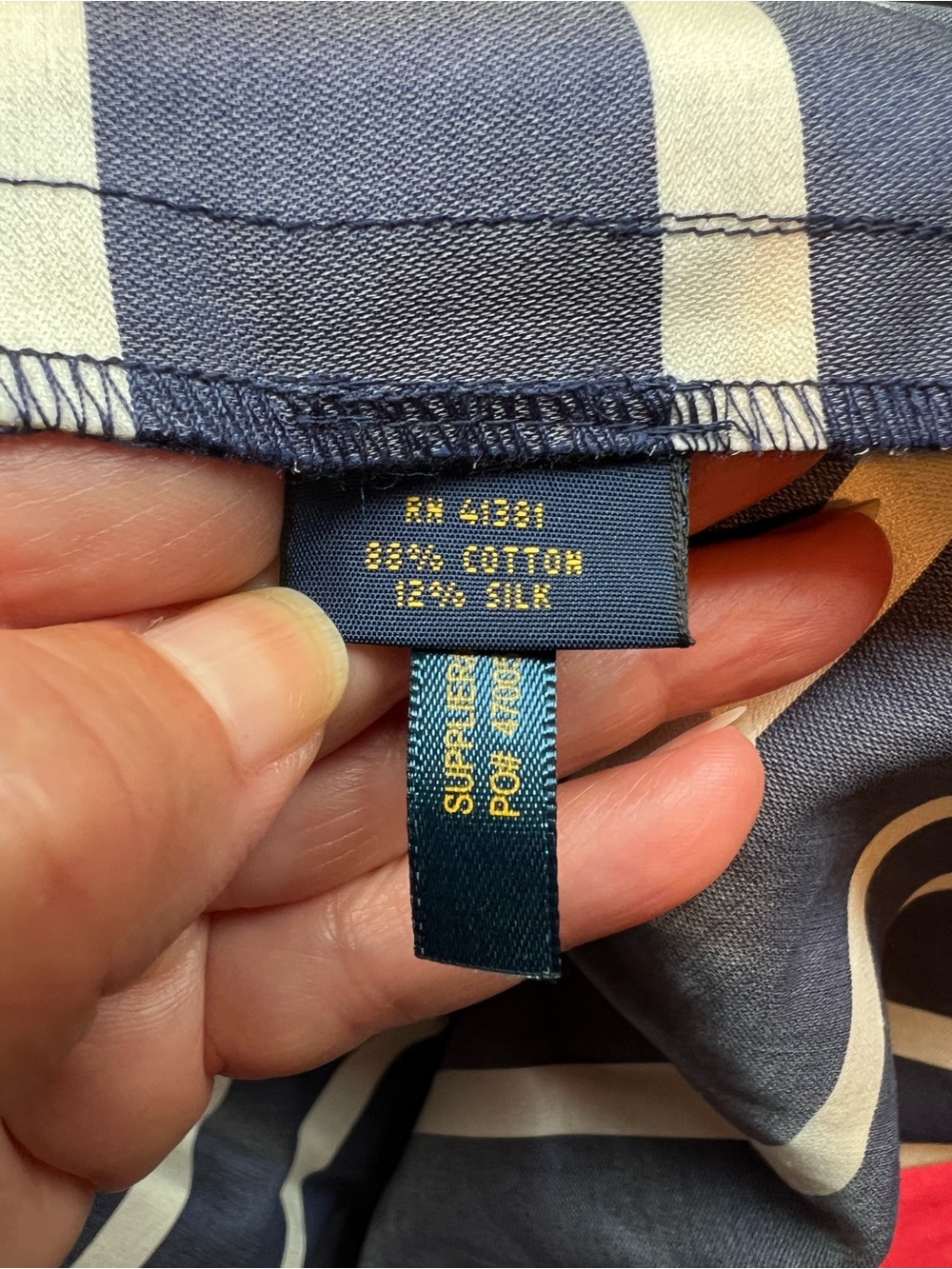 Polo by Ralph Lauren Navy & White Striped Full A-Line Skirt - Picture 6 of 6